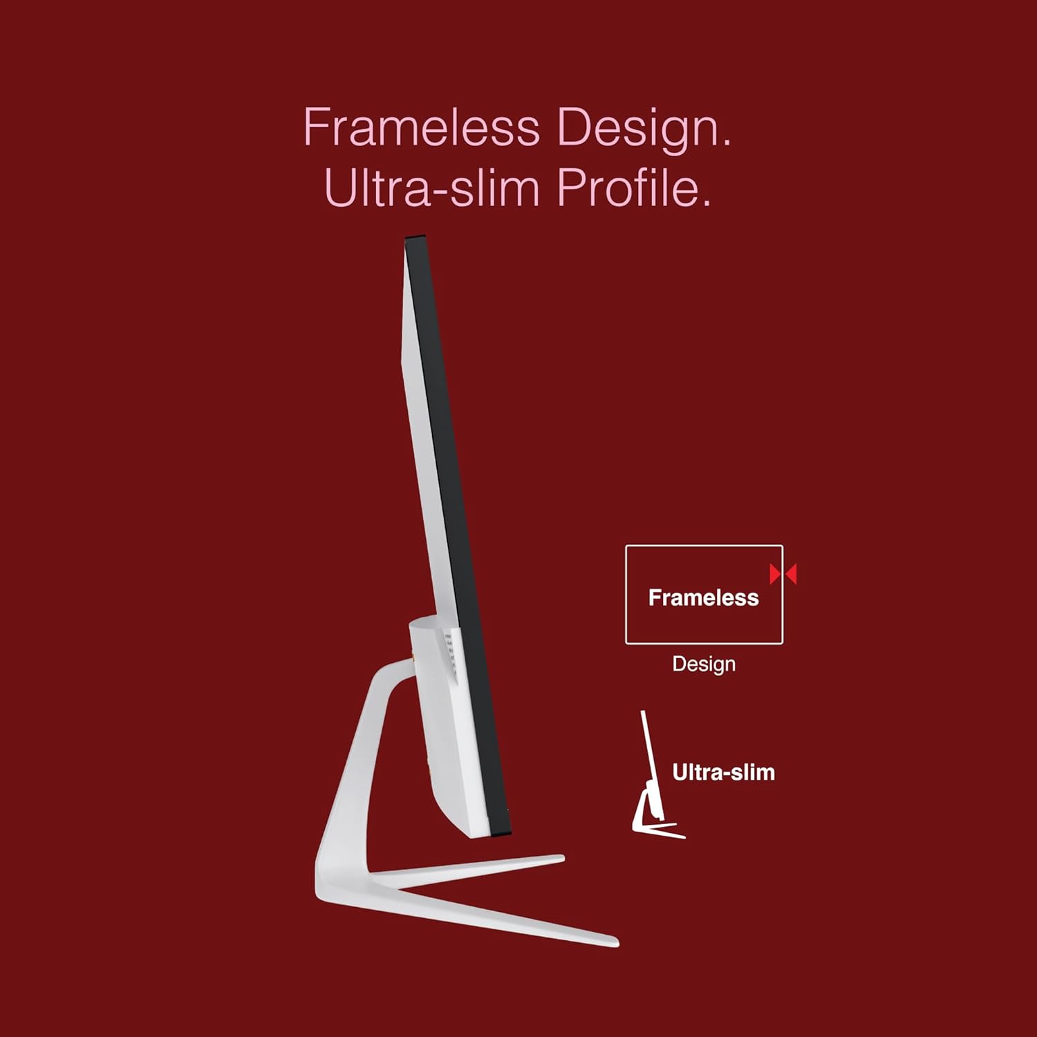 FINGERS The Big Picture LED Monitor Satin-2150 [21.45 (51.48cm), FHD (1920x1080 px), Ultra-Slim & Frameless, 16.7 M Colours, Wall Mountable, VGA, HD Interface with 100HZ (Stunning White)