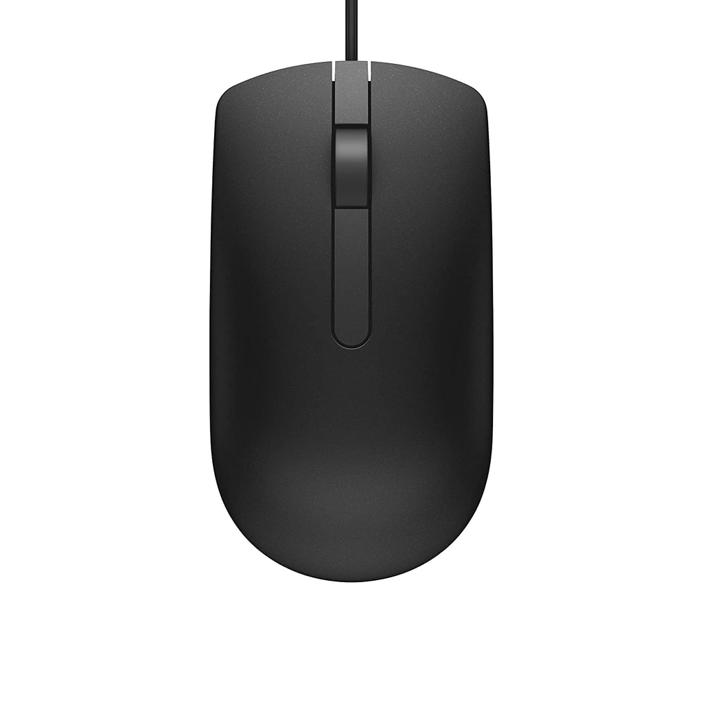 Dell MS116 Wired Mouse, 1000 DPI, Scrolling Wheel, 2 Buttons, 1 x USB, Optical LED Tracking, Plug and Play, Scrolling Wheel, Black