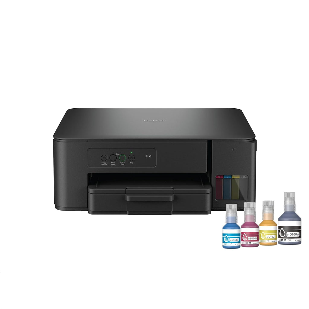 B Printer DCP-T230 Multifunction (Print Scan Copy) Multi-Function Color Ink Tank Printer (4 Ink Bottles Included)