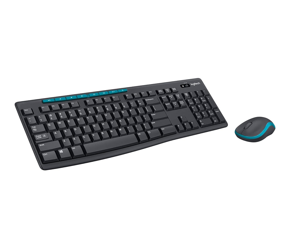 Logitech MK275 Wireless Keyboard and Mouse Combo for Windows, 2.4 GHz Wireless, Compact Wireless Mouse, 8 Multimedia & Shortcut Keys, 2-Year Battery Life, PC/Laptop - Black